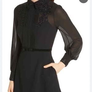 Ted Baker Amaali Elegant Black Long Sleeve Dress Size 2